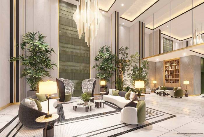 Godrej Thanisandra Lobby Interior - Elegant Entrance Design